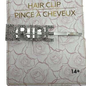 Bride Platinum Tone Hair Clip Bling